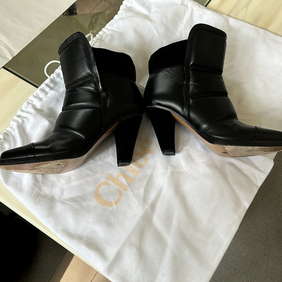 Chloé Black Leather Ankle Boots - Picture 5 of 6